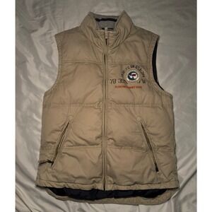 Napapijri Geographic Puffer Vest Mens Medium Tan Antarctic Air Operations